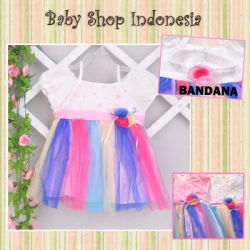large PD338 Tutu Rainbow dan Bandana 95 Putih
